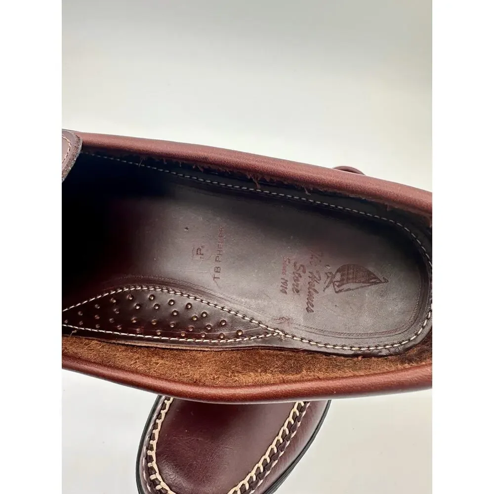 TB Phelps Horse Bit Driver Driving Loafers - Mens 7.5 W Brown Leather 710-05